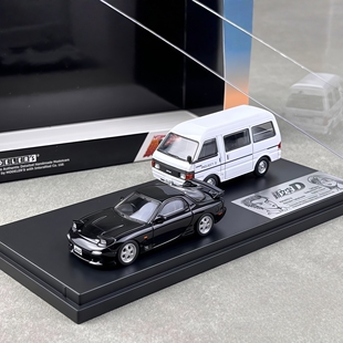 日本动漫社 1:64 Support Van 面包车 马自达RX7 头文字D汽车模型