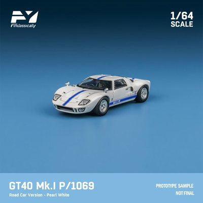 Findclassically 1:64 福特 GT40 MK I 白色街车版 合金汽车模型
