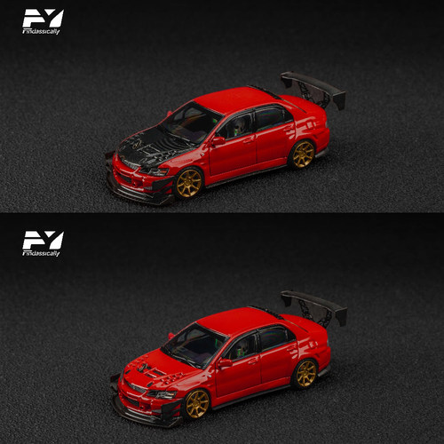 Findclassically 1:64 三菱 EVO IX 引擎盖可开 合金汽车模型