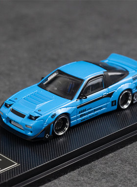 Micro Turbo 1:64 日产 尼桑 180SX 可翻灯 金属蓝 合金汽车模型