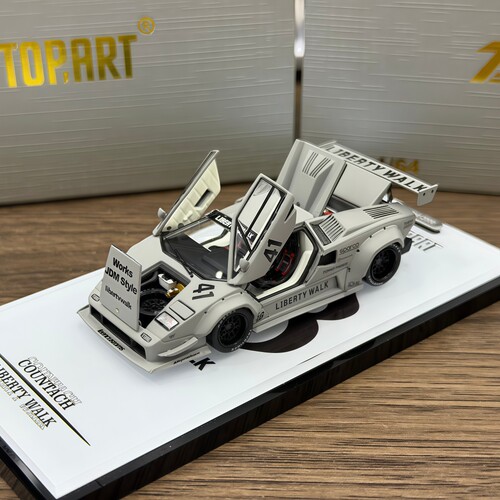 TopArt 1:64 LBWK Countach 康塔什 战斗灰 合金汽车模型