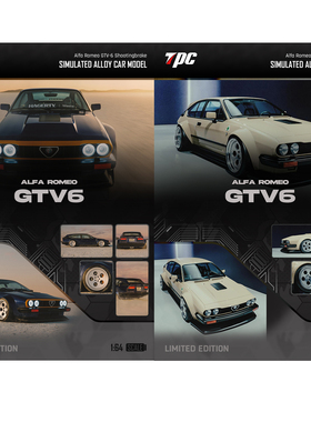 TPC 1:64 阿尔法罗密欧 GTV6 宽体改装 引擎盖可开 合金汽车模型