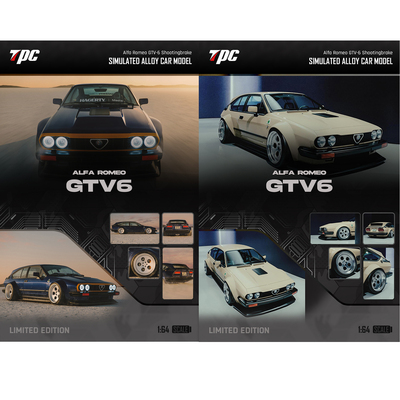 TPC 1:64 阿尔法罗密欧 GTV6 宽体改装 引擎盖可开 合金汽车模型