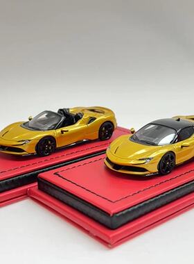 ART 1:64 法拉力 SF90 金色 硬顶 敞篷 树脂仿真汽车模型