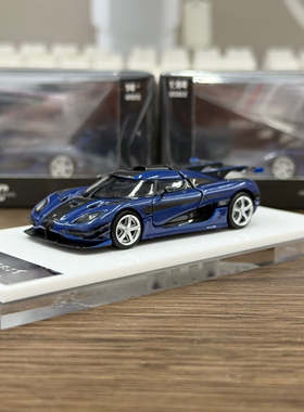 TPC 1:64 科尼塞克 ONE1 卡本蓝 后盖可开 合金仿真汽车模型