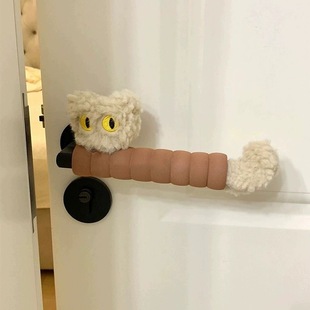 新款可爱黑猫头螺旋式门把手保护套ins风防撞门防静电家用