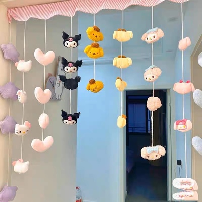 三丽鸥少女心门帘美乐蒂布丁狗门帘隔断帘客厅玄关装饰卧室挂帘