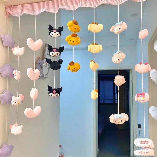三丽鸥少女心门帘美乐蒂布丁狗门帘隔断帘客厅玄关装饰卧室挂帘