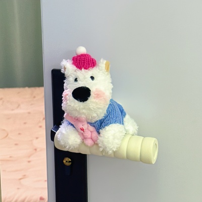 可爱西高地门把手保护套入户防碰撞防静电护墙可爱门拉手套装饰