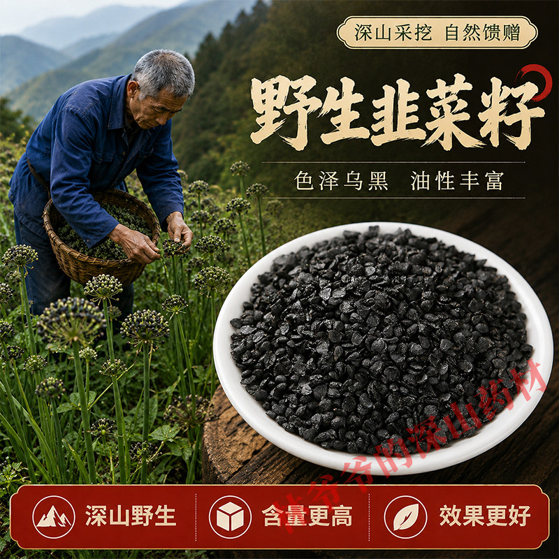 深山野生韭菜籽500g正品中药材