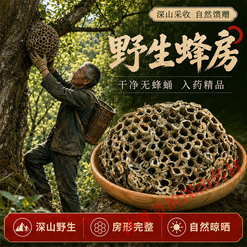 天然野生蜂房500g正品中药材马蜂窝 大黄蜂窝胡蜂蜂房蜂巢 蚂蜂窝