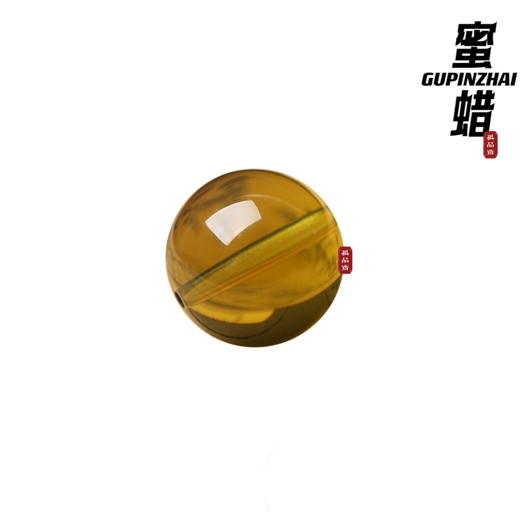 蓝珀琥珀蜜蜡圆珠天然原矿