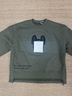 韩国品牌订单女款加绒卫衣圆领套头短款卫衣休闲潮牌