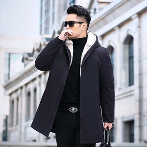 YP-PK2052男士水貂派克服外套休闲连帽皮草大衣尼克服中长款P5000图片