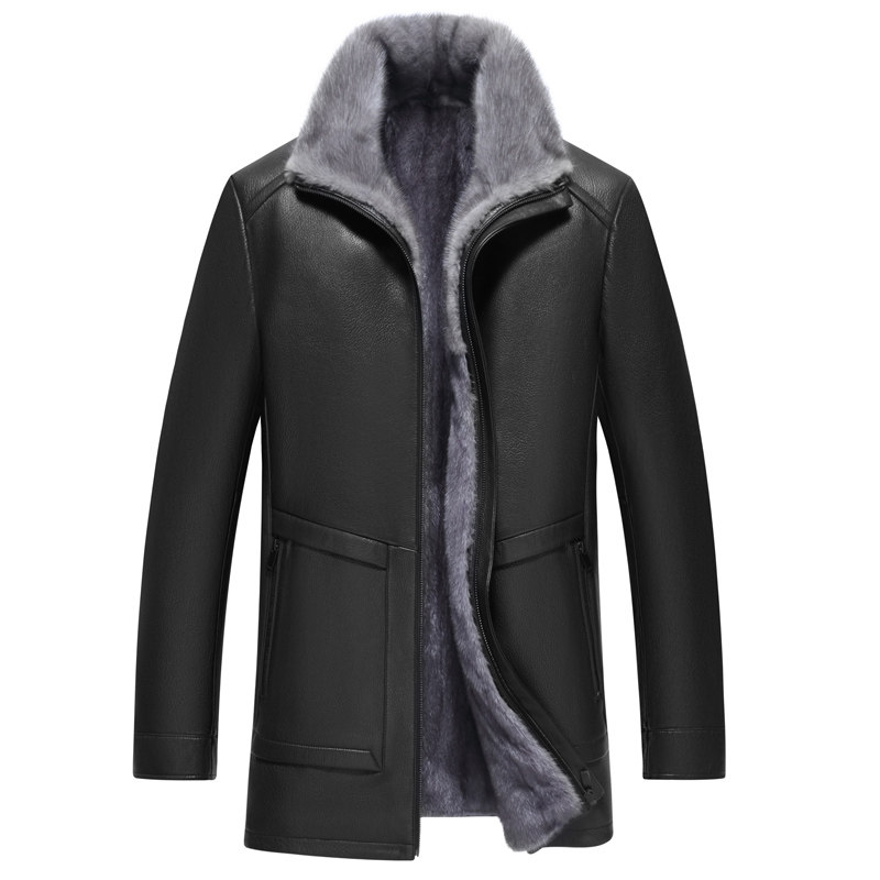 YP-LXA2152男士貂皮真皮水貂皮克服灰貂整貂内胆皮草大衣冬，男装皮衣，电商B360