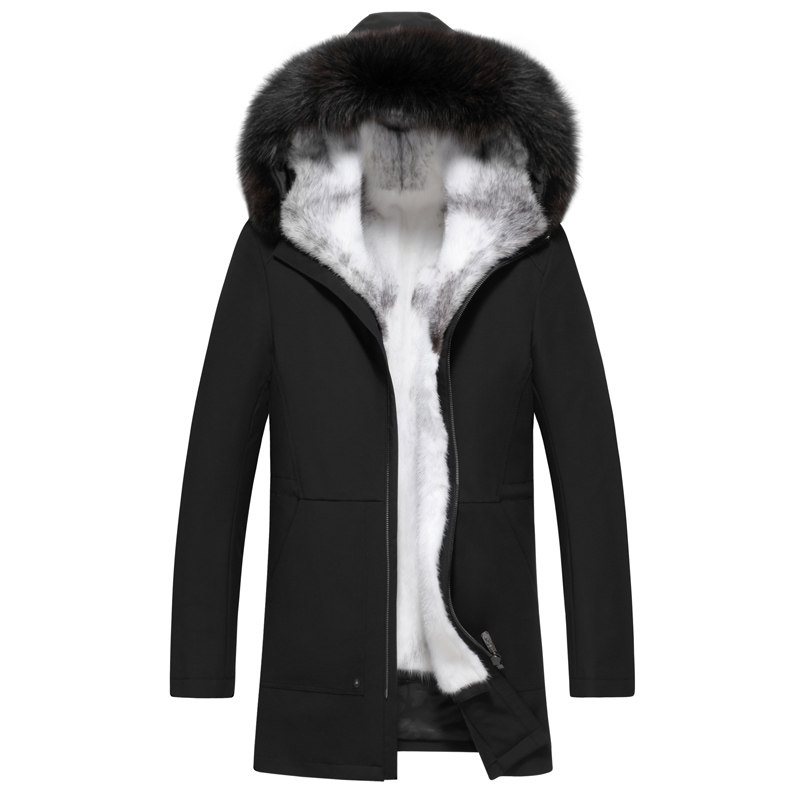 YP男士貂皮真皮水貂皮克服整貂十字貂内胆皮草大衣图片
