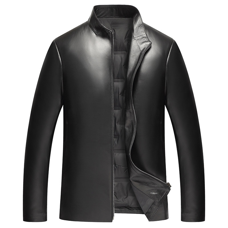 J97825加厚真皮立领绵羊皮羽绒服男士外套皮衣冬季皮P650图片