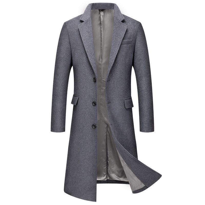 X615新款毛呢大衣男韩版羊毛外套长款商务主推货足控价298元P185，男装毛呢大衣，电商B360