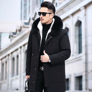 YP-PK2055男士中长款貂皮大衣皮草商务水貂整貂内胆派克服P4990,男装皮衣,电商B360