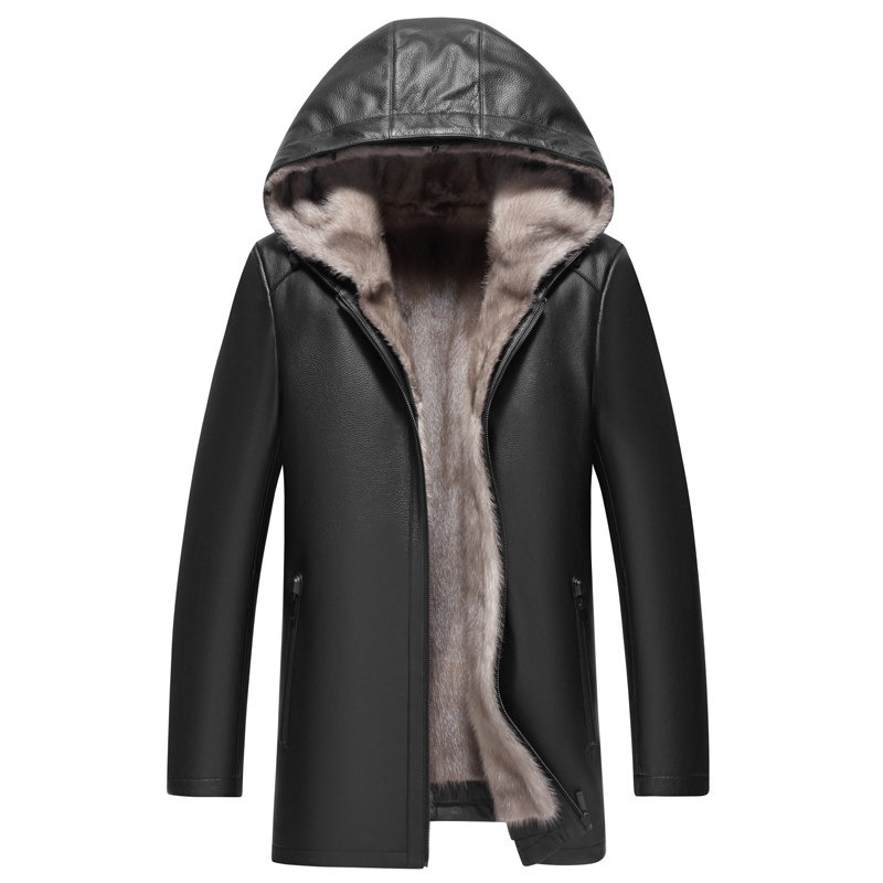 YP-LXA2139男士貂皮真皮水貂皮克服整貂银兰貂内胆皮草大衣图片