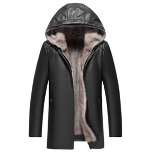YP-LXA2139男士貂皮真皮水貂皮克服整貂银兰貂内胆皮草大衣图片