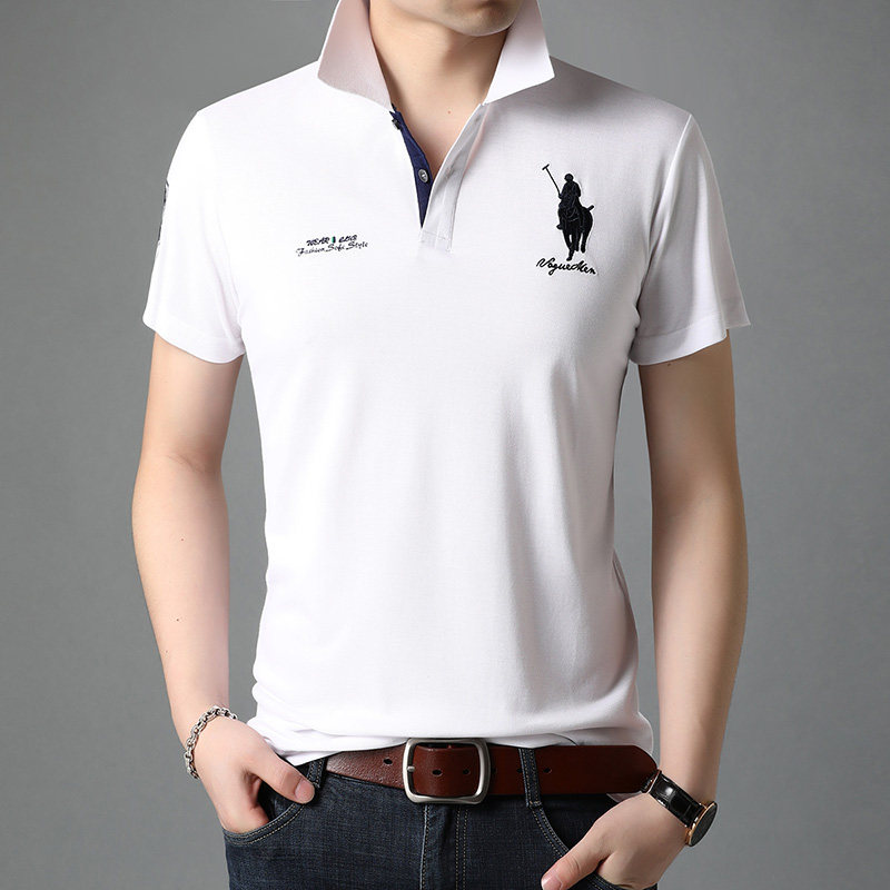 G7286 2023夏季新款T恤衫男POLO衫短袖翻领P45图片