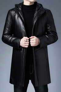 YT-CY275冬季男士羽绒服外套连帽宽松白鸭绒中长款加厚保暖图片