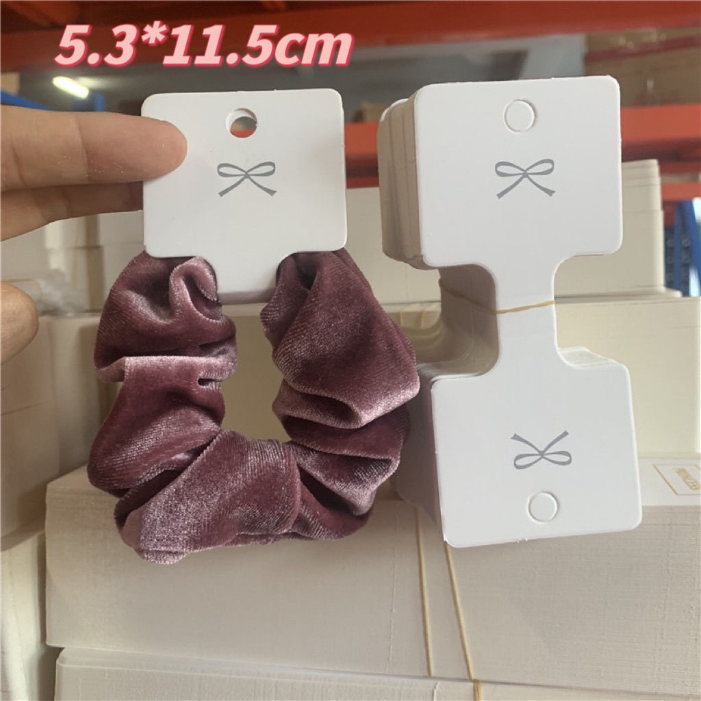 蝴蝶结饰品包装大卡片绒布发圈大肠圈吊牌项链卡纸一捆对折卡