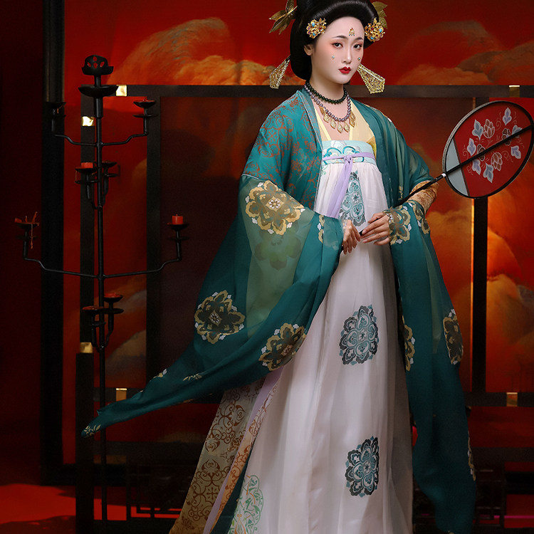 华姿仪赏2025新品 江山如画 汉服唐制齐胸襦裙 复原款仕女图女装