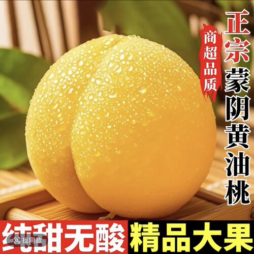 蒙阴蜜桃黄桃无毛黄油桃脆甜新鲜桃子现摘现发当季水果油光桃