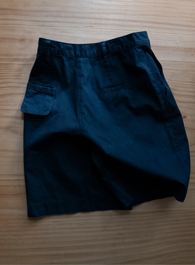 life portrait | 蓝染斜纹布短裤羊绒匹马棉