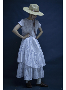 英国liberty25Tana Lawn cotton《The Cast act》云状贝壳褶皱裙