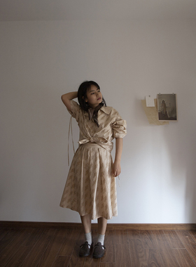 Life Portrait/仿古辽折枝梅花紧致棉布古典半裙