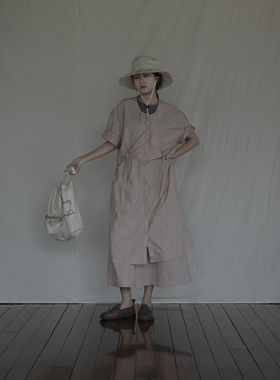 life-portrait | 仿古辽代印花洗水纸感棉长衬衫