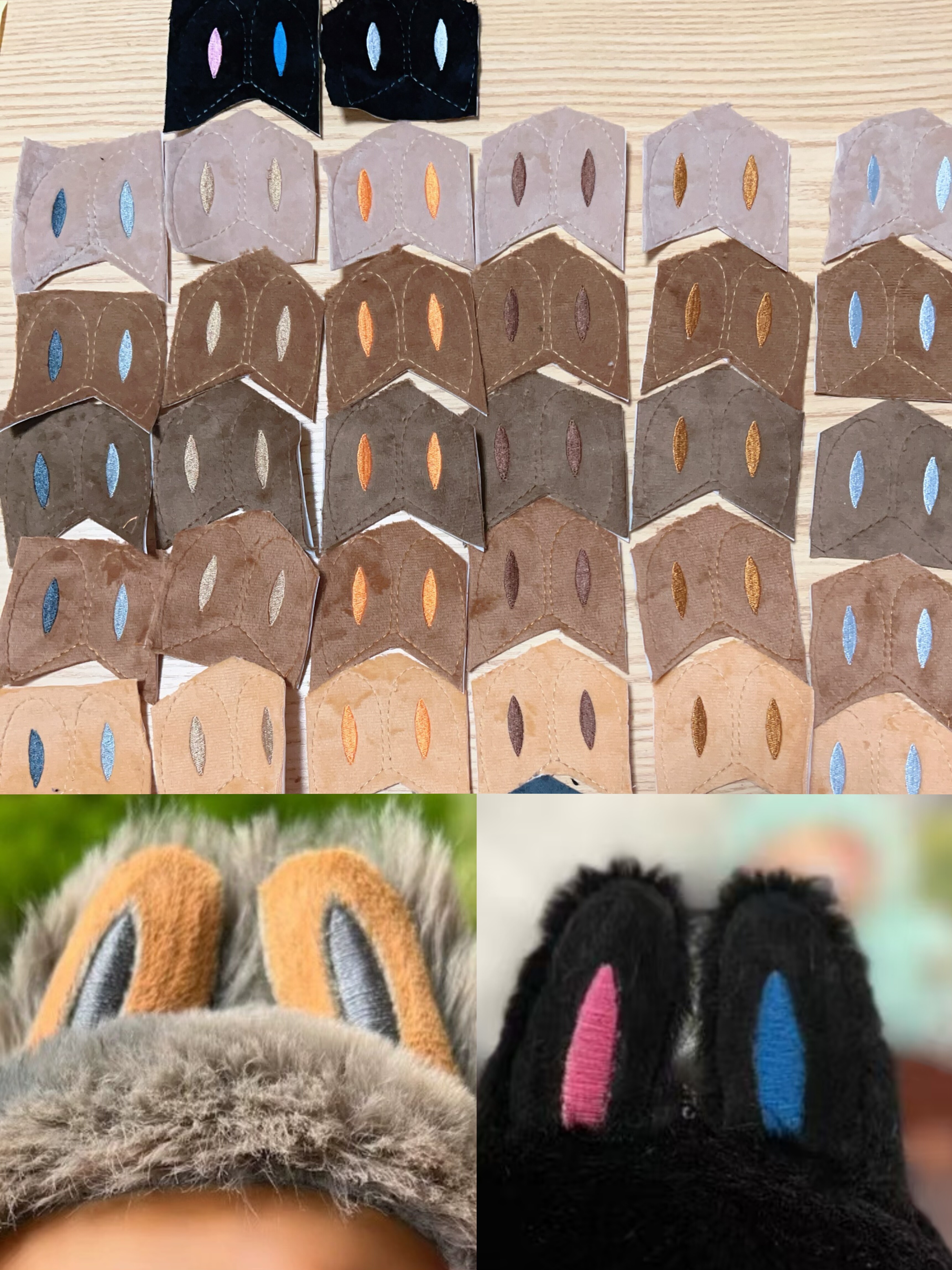 黑皮拉布布专用耳朵绣片labubu耳朵绣片刺绣耳朵