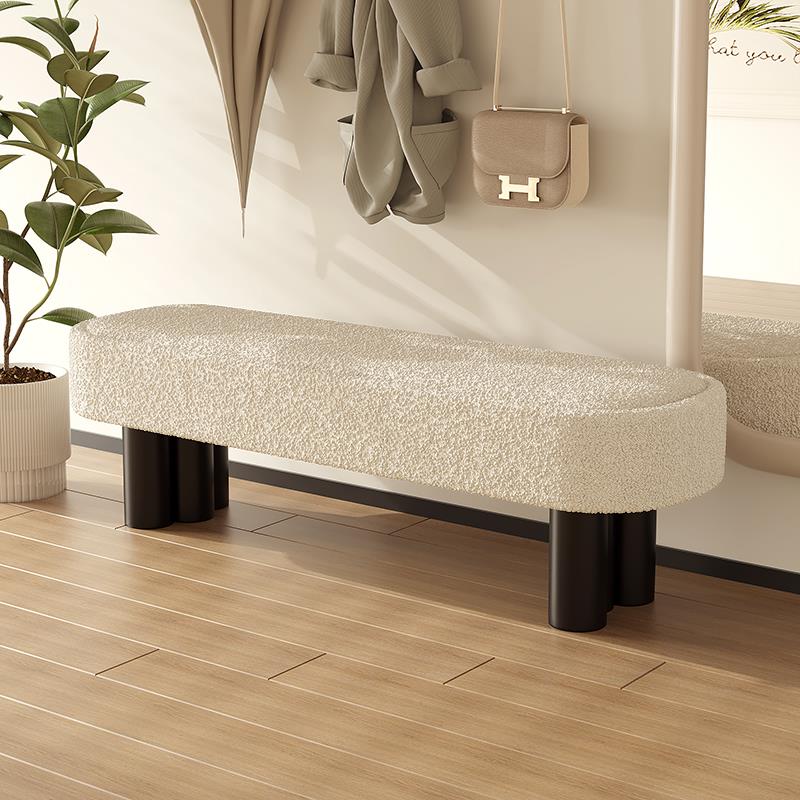 轻奢入户门换鞋凳高级感床尾凳设计师沙发长条凳奶油风门口换鞋凳