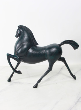 新中式蓝色马到成功摆件