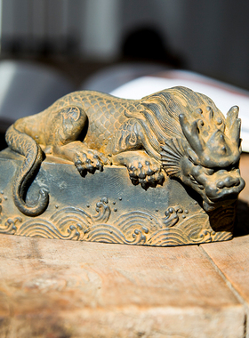 国风中式仿铸铁镇水兽避