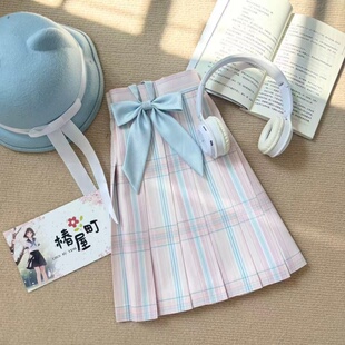 原创正品 叠穿 甜心学院显白褶裙制服格裙少女 奶油慕斯 椿屋町
