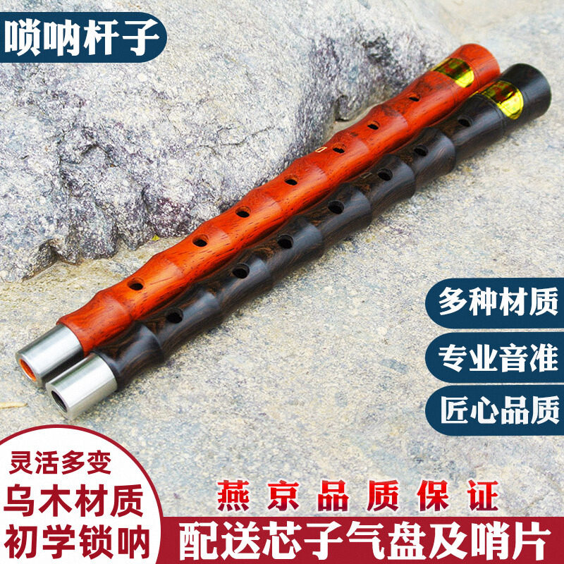 唢呐乐器初学者黑檀乌木红檀锁呐杆配件D调降BCG民间红白事大小号