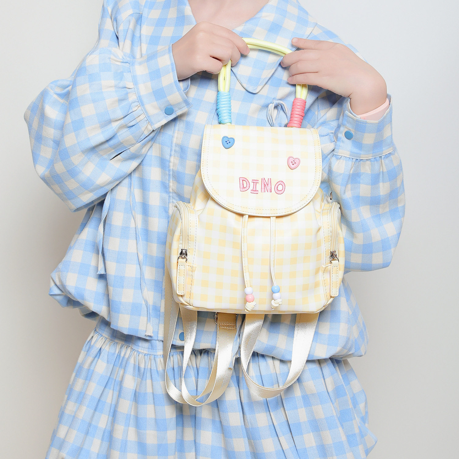 2025秋季新款高颜值格子双肩包小众甜酷少女书包高质感通勤小