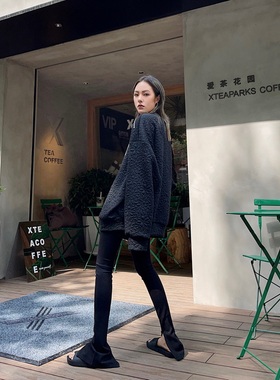 Aaakane 罗马高弹修身开叉长裤外穿打底开叉小脚裤2026春夏新款