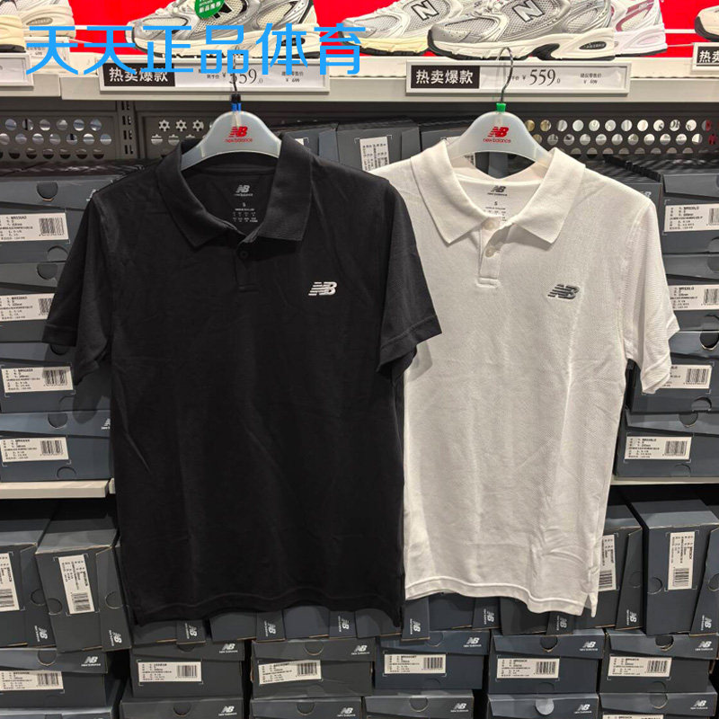 NEW BALANCE NB男款经典纯色百搭运动休闲短袖POLO衫T恤 MT51519图片