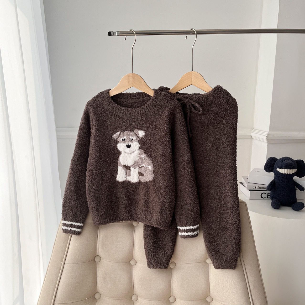 3-8岁儿童款软绵绵睡衣女童男女宝宝中性冬季加绒加厚保暖家居服