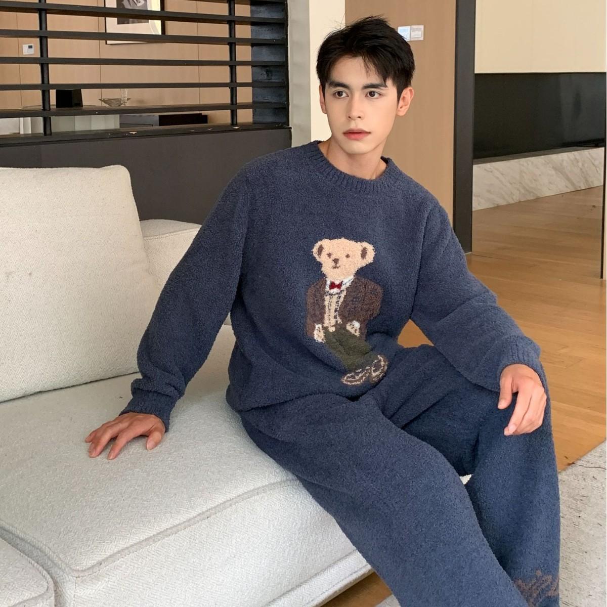 提花开衫日系睡衣云感绒家居服