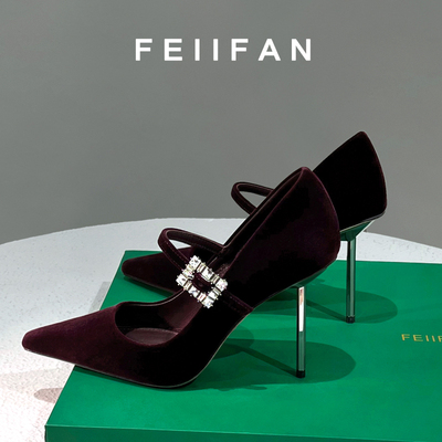 红色高跟鞋2025秋冬新款女士细跟气质高级不累脚法式绝美尖头单鞋