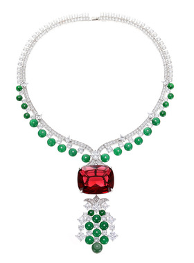 项链高级感轻奢小众红钻晚装链