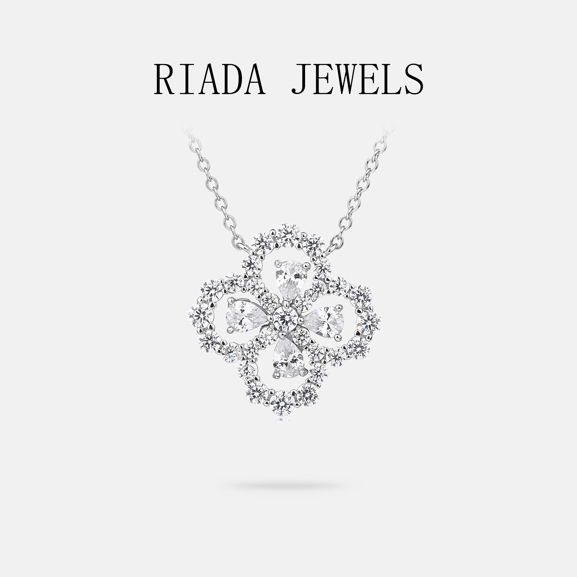 S925纯银四叶草项链女饰品