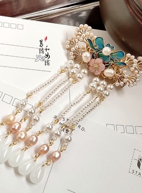 手工盘发发簪汉服旗袍流苏古风
