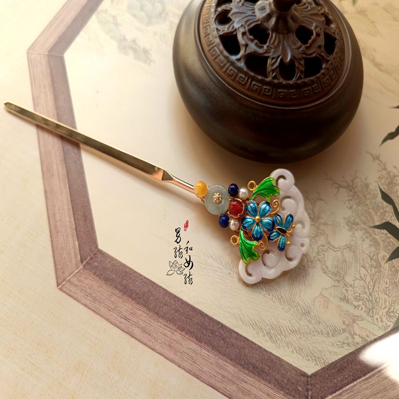 原创手工盘发发簪汉服旗袍步摇古装流苏精致气质簪子－洛语配锦盒